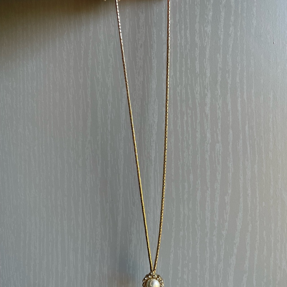 Dior Gold Necklace with Pearl Pendant